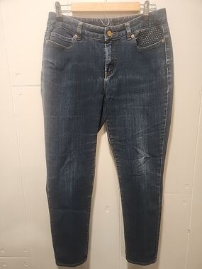 Michael Kors Dark Blue Skinny Jeans with Studded Pocket